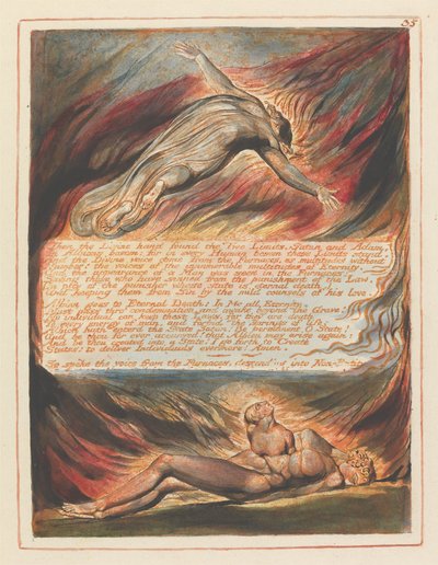 Jerusalem, Plate 35, Then the Divine hand by William Blake